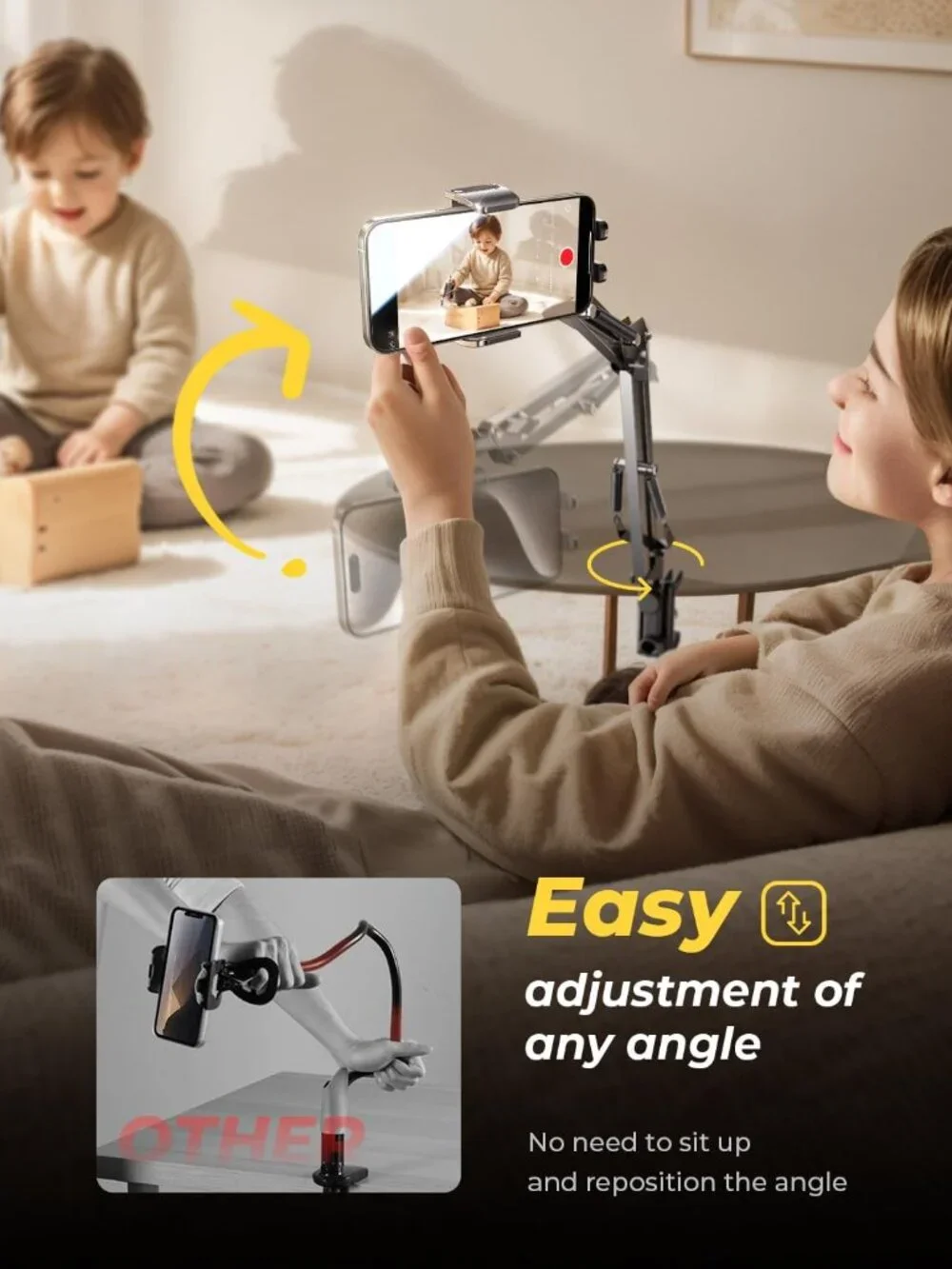 360 Degree Adjustable Phone Stand - Durable Gooseneck Holder for Multi-Devices